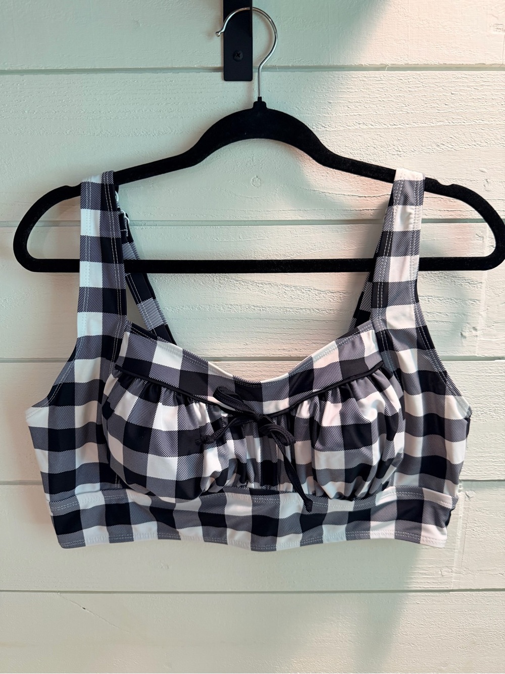 Retro Chic by torrid Black & White Gingham Crop Bikini Top